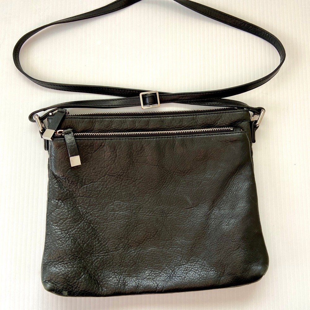 Margot‎ Black Leather Crossbody Bag Purse